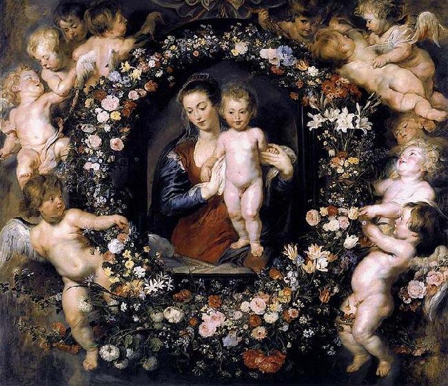 Peter Paul Rubens Madonna on Floral Wreath France oil painting art